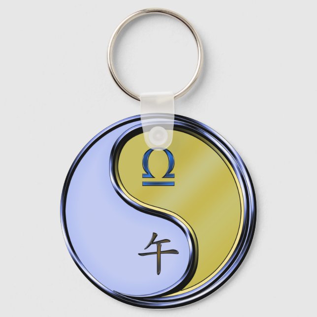 Chaveiro Libra e Cavalo Metálico (Frente)