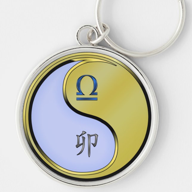 Chaveiro Libra e Coelho Metálico (Frente)