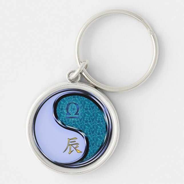 Chaveiro Libra e Dragão de Água (Frente)