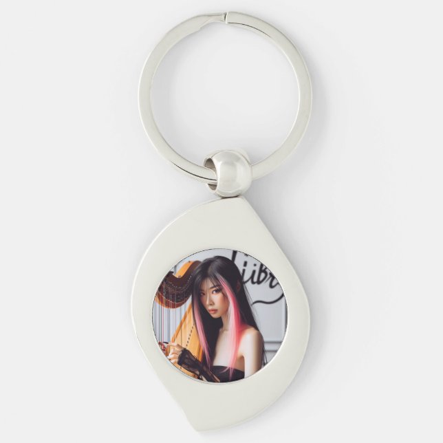 Chaveiro Libra Zodiac Musico Harp (Frente)