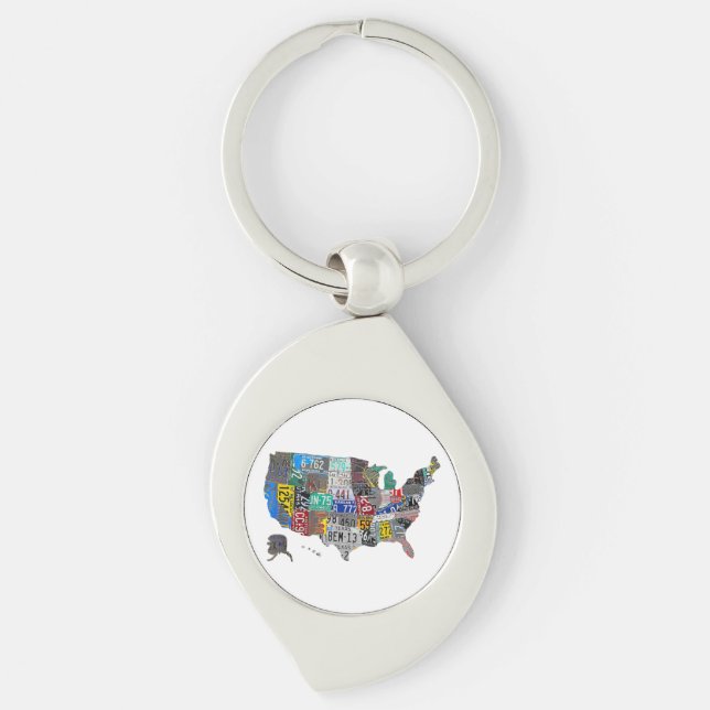 Chaveiro Licença de Bandeira dos Estados Unidos norte-ameri (Frente)