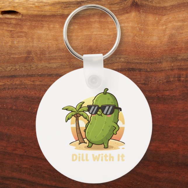 Chaveiro Lidar com Isso Design de Meme de Pepino Engraçado  (Frente)
