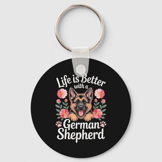 Chaveiro Life Is Better With A German Shepherd Dog Lover  (Frente)