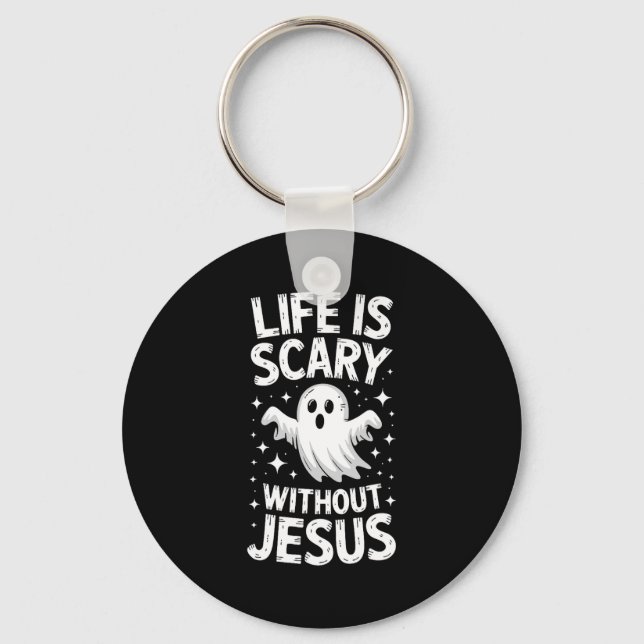 Chaveiro Life Is Y Without Jesus Shirt Christian Halloween  (Frente)