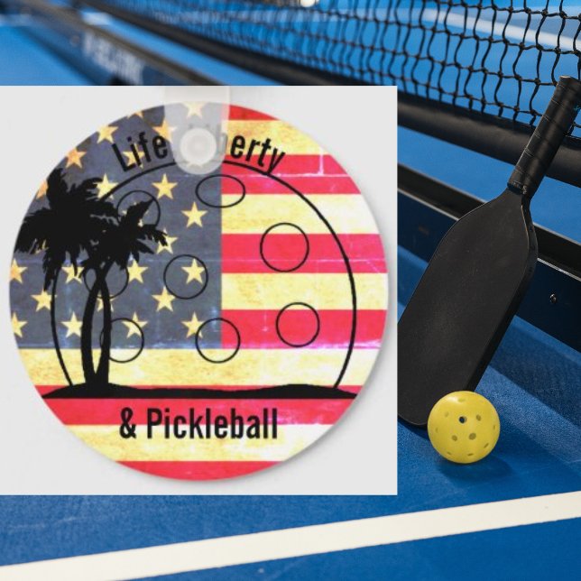 Chaveiro Life Liberty & Pickleball EUA (Criador carregado)