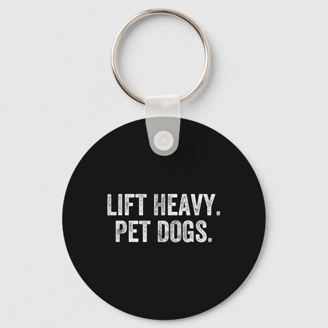 Chaveiro Lift Heavy Pet Dogs Gym Weightlifter Bodybuilder  (Frente)