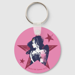 Chaveiro Liga da Justiça   Mulher Maravilha e Estrelas Pop