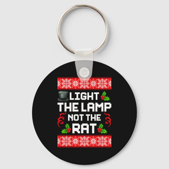 Chaveiro Light The Lamp Not The Rat Funny Christmas Matchin (Frente)