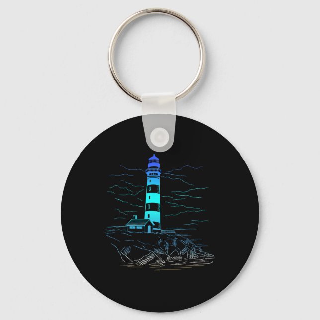 Chaveiro Lighthouse Seaside House Sailing Sea Beach Life Bo (Frente)