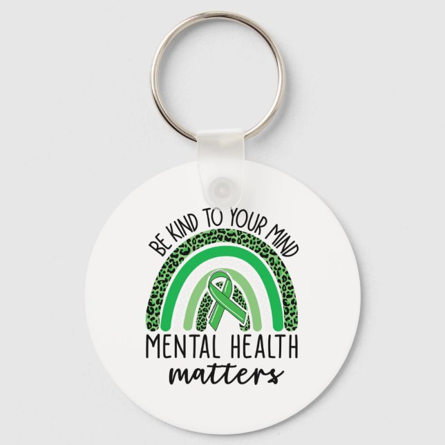 Chaveiro Ligue Para Sua Mente Leopardo Rainbow Mental Healt (Frente)