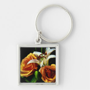 Chaveiro Lilás e rosas