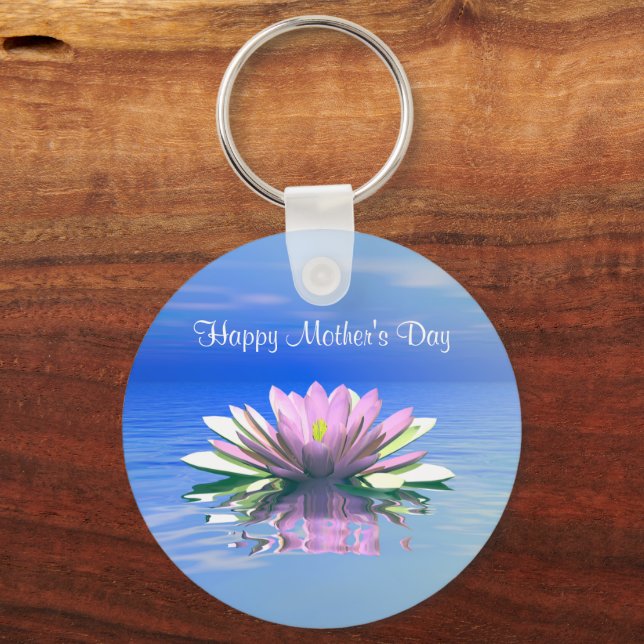 Chaveiro Lily de água rosa dia de as mães (Frente)