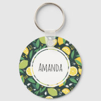 Limão amarelo e padrão de Comida de Fruta verde