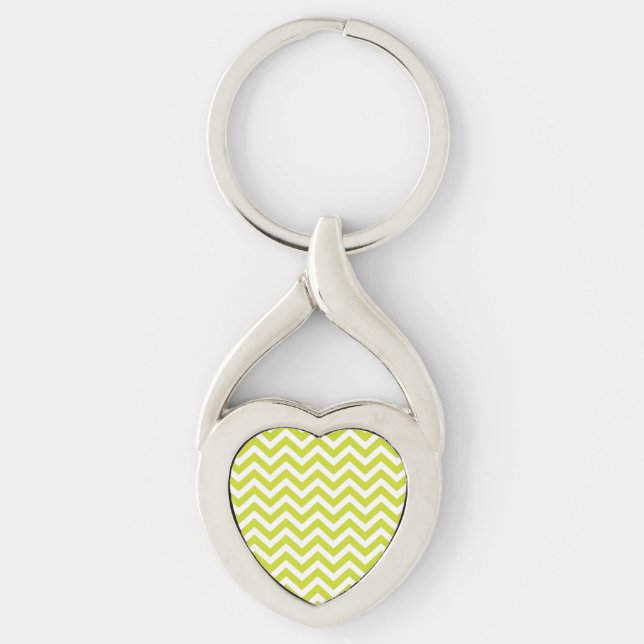 Chaveiro Limão  e Design Chevron branco (Frente)