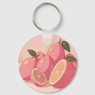 Chaveiro Limão Rosa Feminino Moderno Cítrico