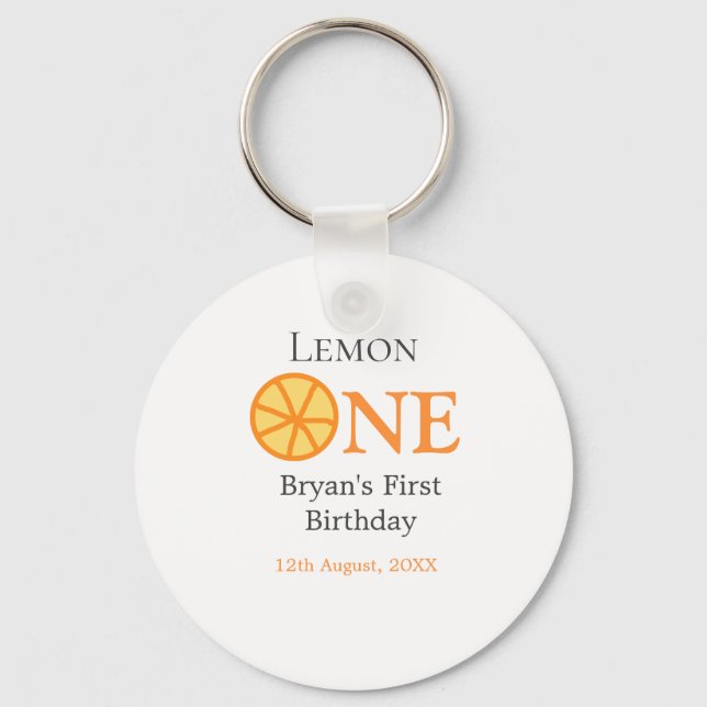 Chaveiro Limão, uma cinza de laranja primeiro aniversario f (Frente)