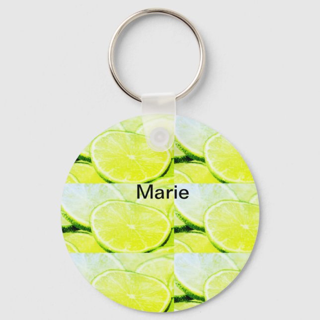 Chaveiro Limão verde amarelo simples adicionar nome mínimo  (Frente)