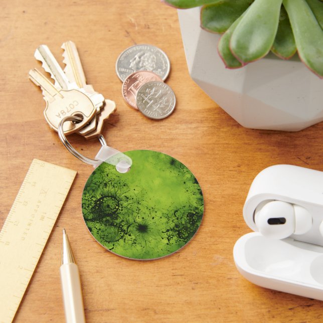 Chaveiro Lime Verde Grunge com Acentos Pretos (Mesa)