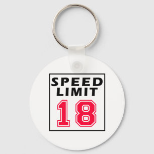 Chaveiro Limite de velocidade 18 designs do aniversário