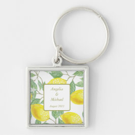 Chaveiro Limões Amarelos Dourados modernos deixam a chave d