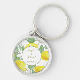 Chaveiro Limões Amarelos Dourados modernos deixam a chave d