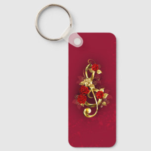 Chaveiro Limpeza de ouro com Flores Rosa