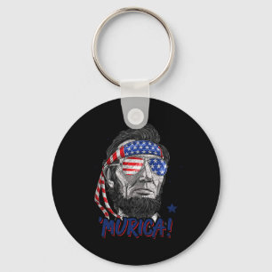 Chaveiro Lincoln 4 de julho Murica Men Women American Flag