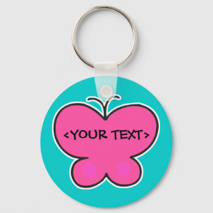 Chaveiro linda borboleta rosa, <YOUR TEXT>