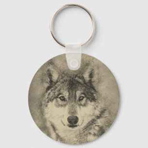 Chaveiro Linda cadeia de teclas personalizadas do lobo de m