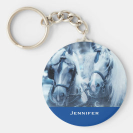 Chaveiro Linda Equipe de Cavalo Foto de Inverno