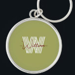 Chaveiro Linda escritura de Monograma minimalista e na moda<br><div class="desc">Um design simples e na moda com nome de família.</div>