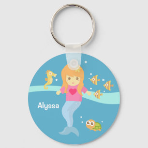 Chaveiro Linda Menina da Pequena Sereia Sob o Mar