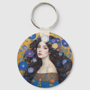 Chaveiro Linda Mulher Com Glórias Da Manhã