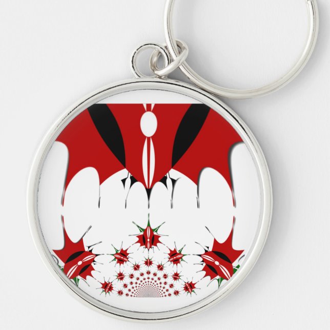 Chaveiro Linda Tapeçaria no Quênia: Borboleta da Bandeira d (Frente)