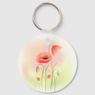 Chaveiro Linda Watercolor Poppy Flower