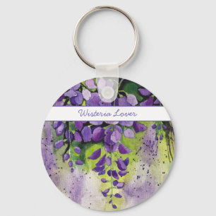 Chaveiro Lindas Flores De Wisteria Em Aquarela