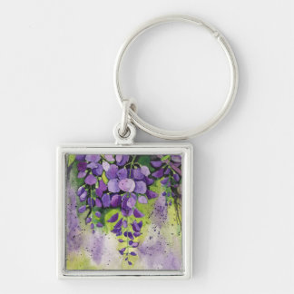 Chaveiro Lindas Flores De Wisteria Em Aquarela