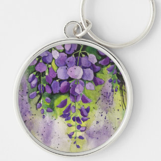 Chaveiro Lindas Flores De Wisteria No Anel De Chave De Aqua