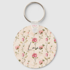 Chaveiro Lindas Rosas Creme Rosa Amor Floral