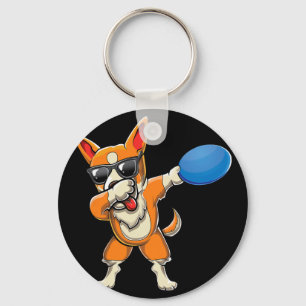 Chaveiro Lindo Corgi Galês Dabbing Cão de Rebanho de Gado D