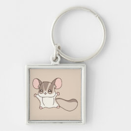 Chaveiro Lindo Desenho Animado de Sugar Glider Taupe