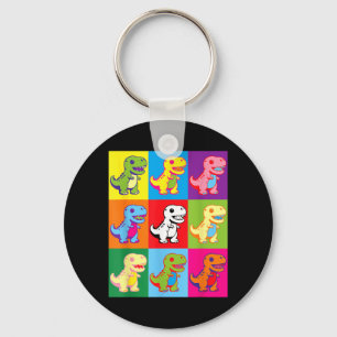 Chaveiro Lindo Dinossauro Kawaii Pop Art Crianças Homens Mu