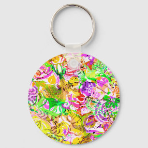 Chaveiro Lindo floral abstrato colorido da primavera