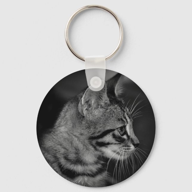 Chaveiro Lindo Gatinho Preto e Branco (Frente)