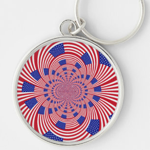 Chaveiro Lindo Incrível Caleidoscópio da Bandeira dos Estad