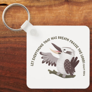 Chaveiro Lindo kookaburra louve o Senhor versículo da bíbli