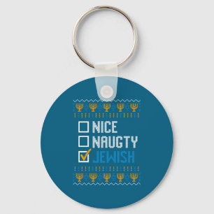 Chaveiro Lindo Malicioso Judaico Camisola Feia de Natal Eng