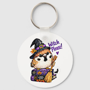 Chaveiro Lindo Passarinho Chibi Halloween Bruxa Por Favor
