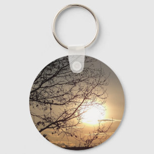 Chaveiro Lindo pôr do sol com galhos