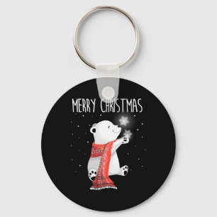 Chaveiro Lindo Urso Polar Cachecol Feliz Natal Xmas Férias